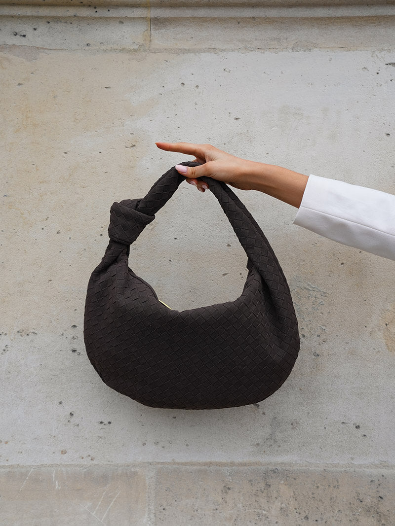 Bolsa Trançada Alice Grande Camurça